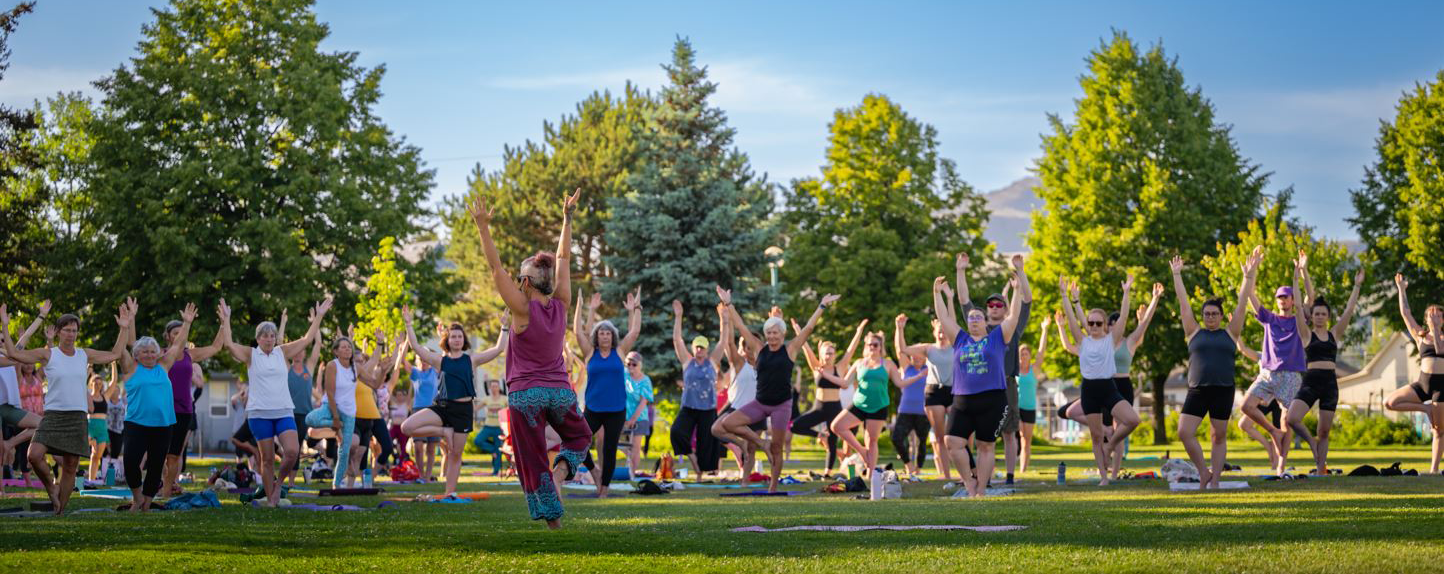 Yoga in a park