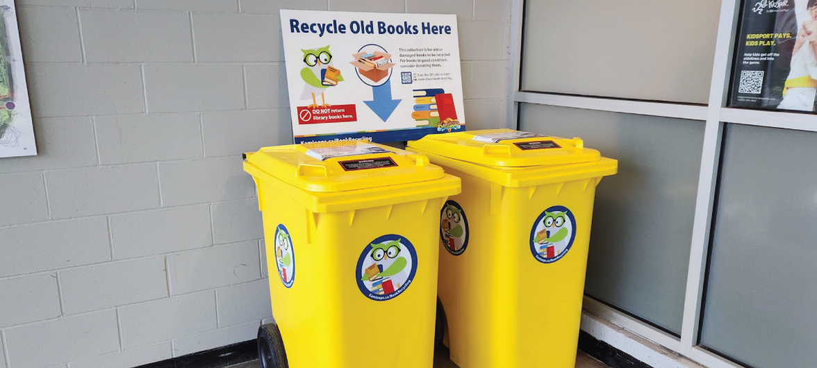Bright Yellow Book Recycling Carts