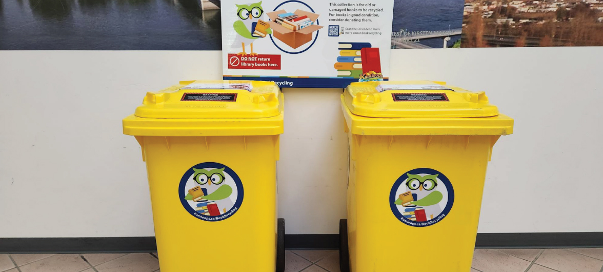 Bright Yellow Book Recycling Carts