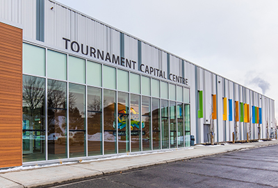 The exterior of Tournament Capital Centre
