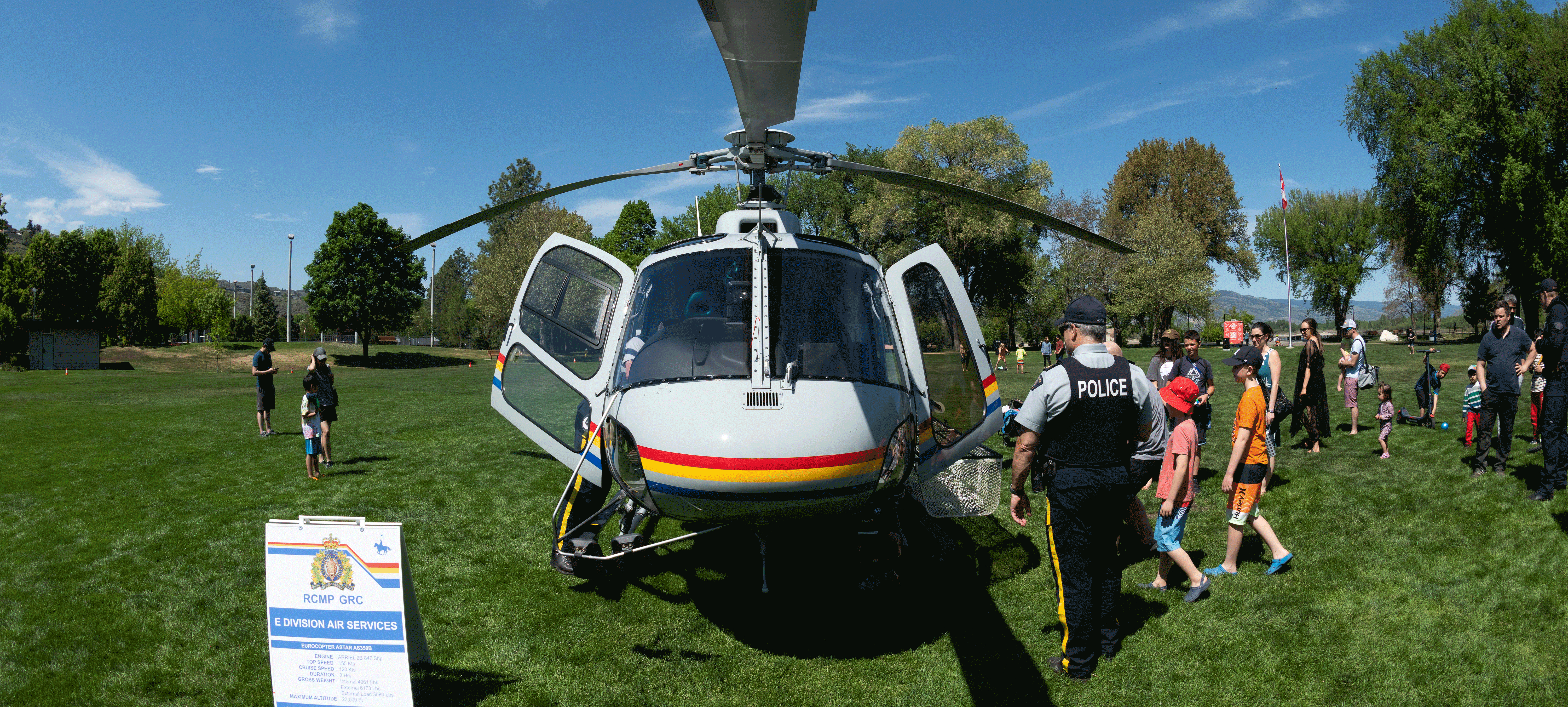 RCMP helicopter in park