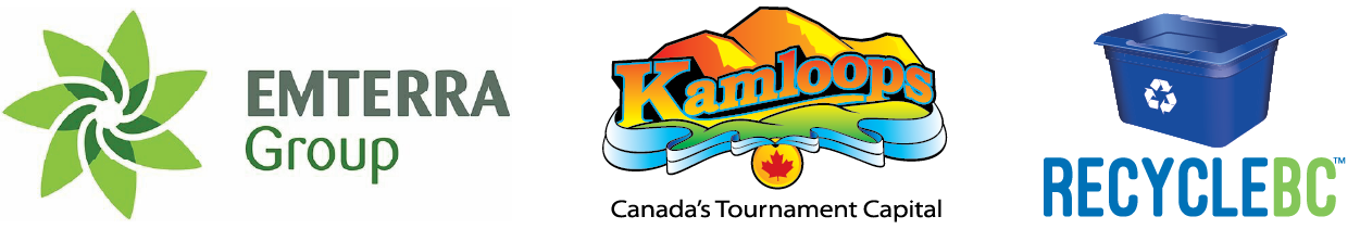 logo block of Emterra, Recycle BC and City of Kamloops logos