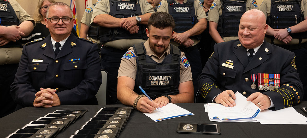 Three uniformed men