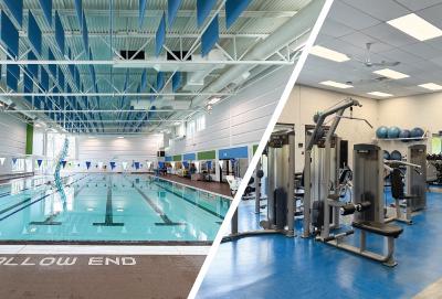 interior image of a pool and fitness centre
