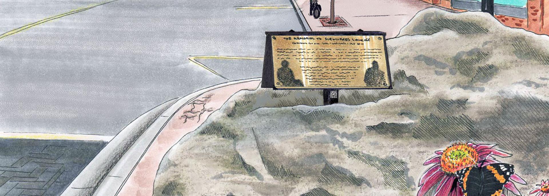 artist rendering of a plaque