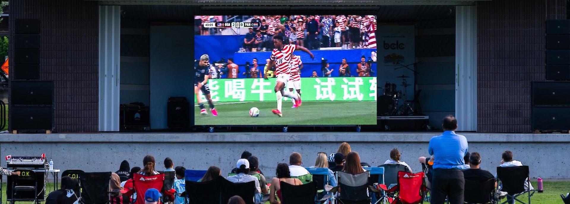 People watching a game
