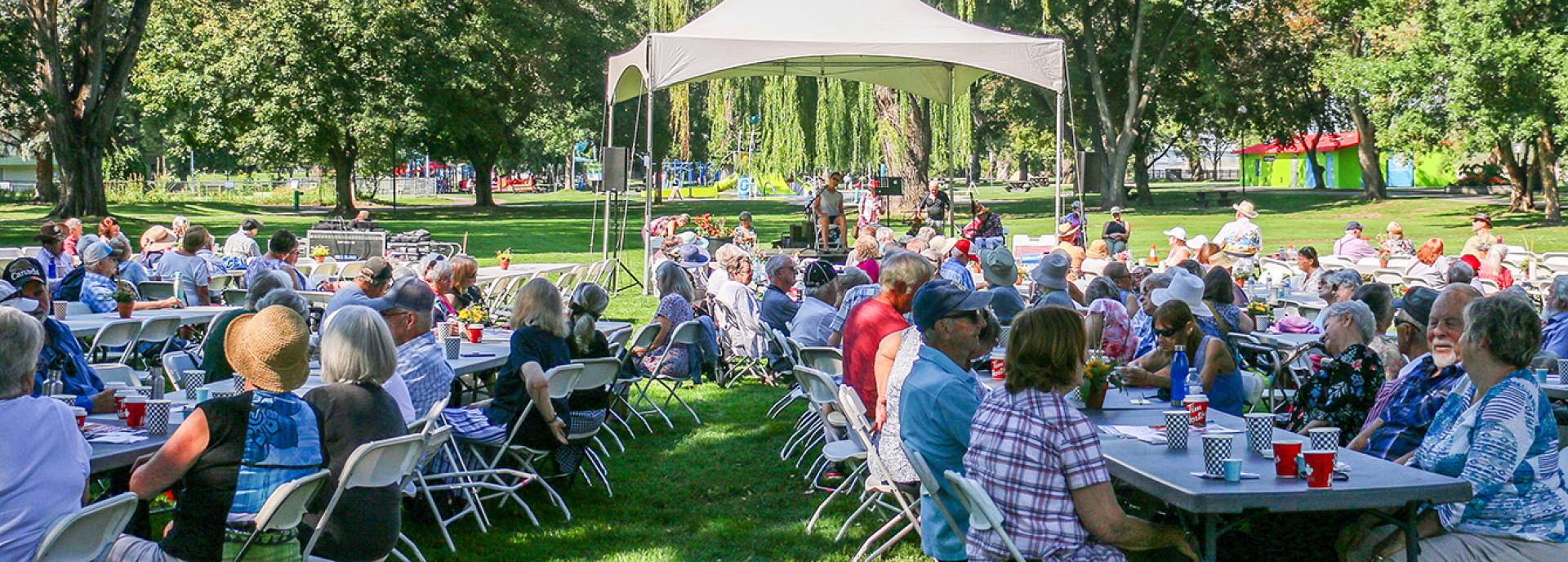 Crowd at Seniors' picnic in Kamloops