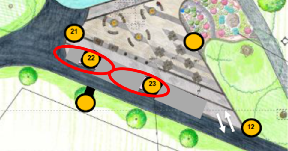 a map with 2 circles