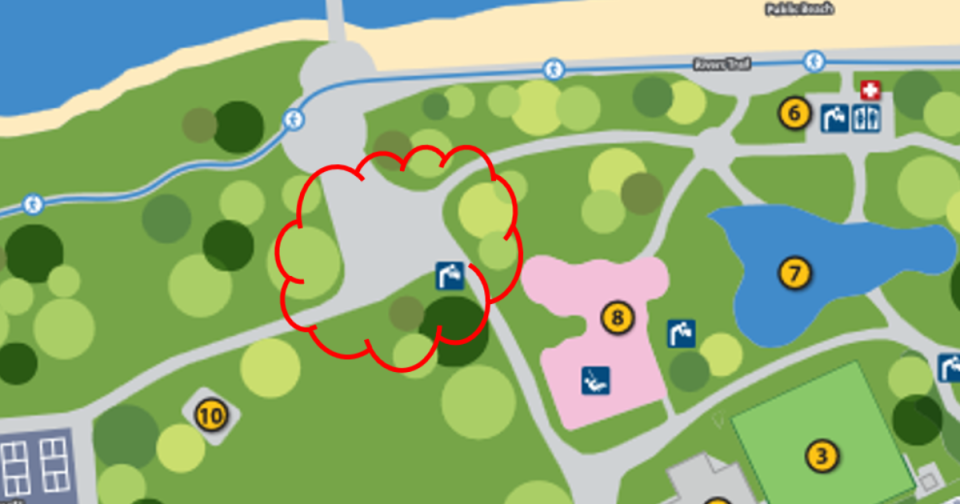 a map with 1 circle