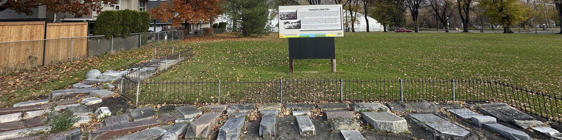 grave markers at cemetery
