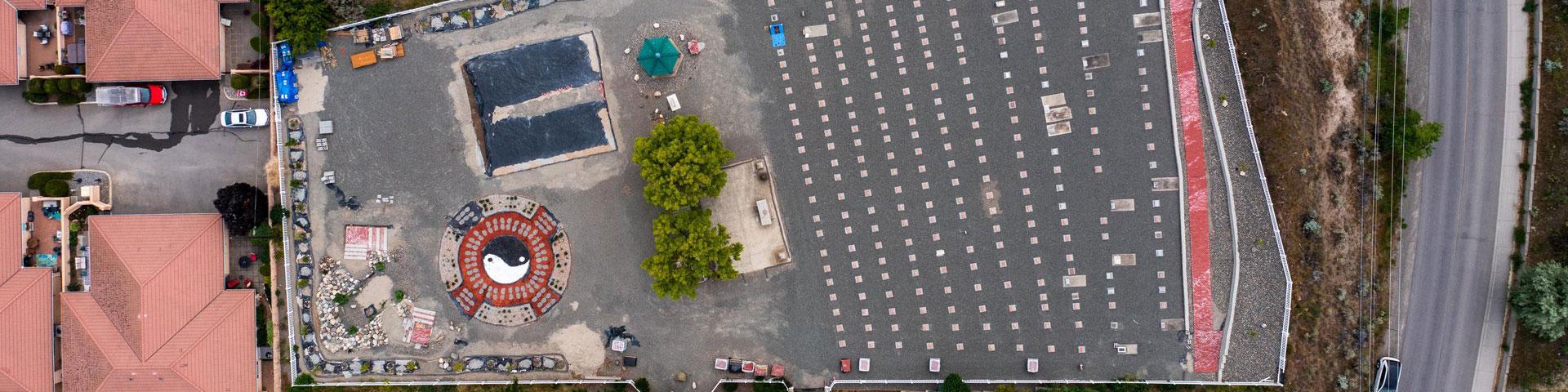 aerial photo of cemetery