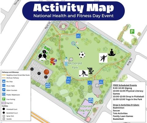 Map of McDonald Park activities for the day of June 3, 2023