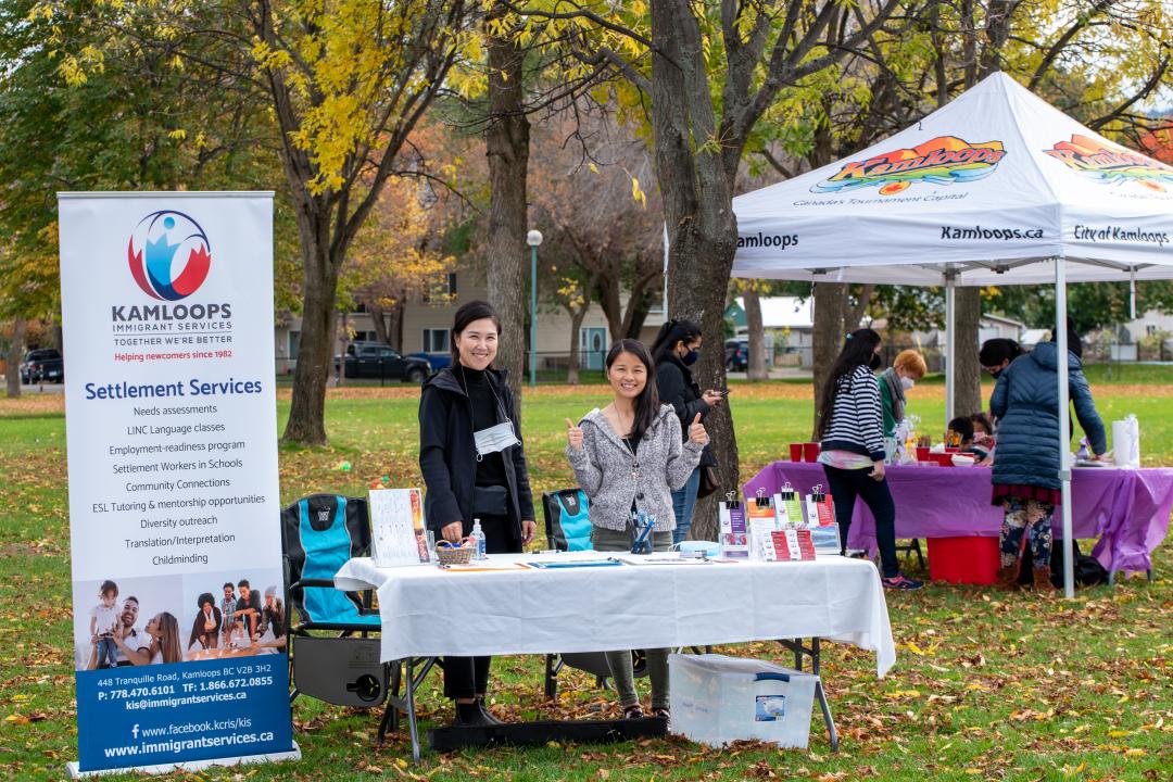 Kamloops Immigration Service table set up at an outdoor event