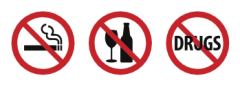 No drug, no smoking, no drink sign
